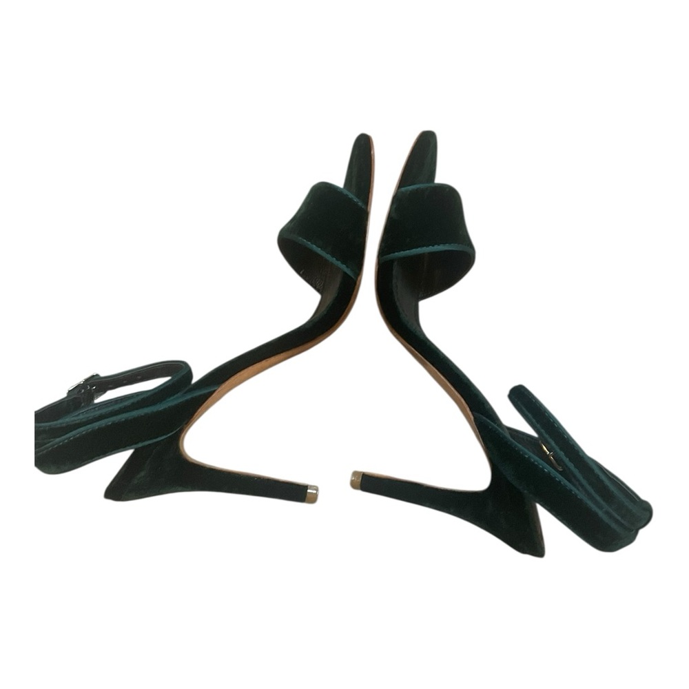 Sandro Dark Green Velvet Heels - Picture 7 of 15